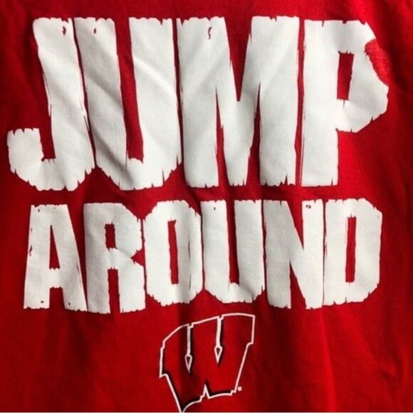 Wisconsin Badgers Mens Size 2XL T-shirt Jump Around Sportswear - Picture 5 of 6